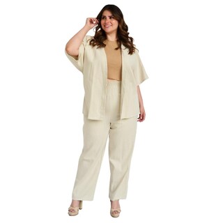 Foto 1 | Foto 1 | Conjunto De Lino Roman Fashion/ Tallas Extras, 4312 (beige) Beige