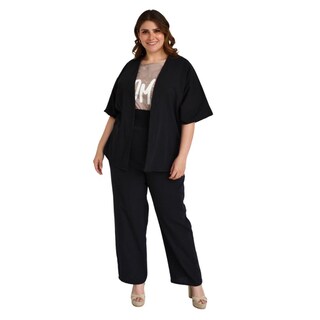 Foto 5 | Foto 5 | Conjunto De Lino Roman Fashion/ Tallas Extras, 4312 (negro) Negro