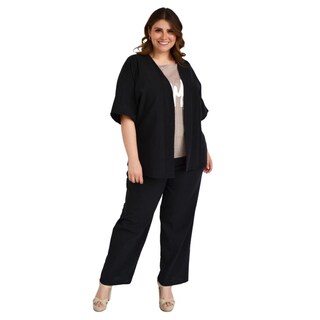 Foto 6 | Foto 6 | Conjunto De Lino Roman Fashion/ Tallas Extras, 4312 (negro) Negro