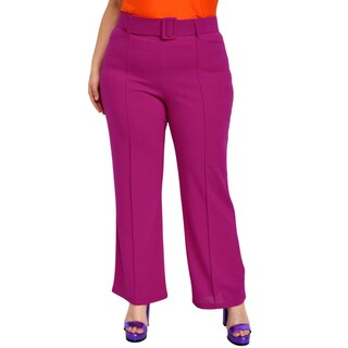 Foto 1 | Foto 1 | Pantalón de Vestir con Cinto Forrado Roman Fashion color Rosa para Mujer