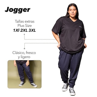 Foto 2 | Foto 2 | Pantalón Jogger Tallas Extras Plus Unisex color Azul