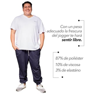 Foto 4 | Foto 4 | Pantalón Jogger Tallas Extras Plus Unisex color Azul