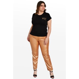 Foto 5 | Foto 5 | Pantalón de Vinipiel Roman Fashion 9505 Dorado Tallas Extras