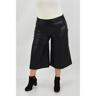 Foto 1 | Foto 1 | Pantalón Culotte Roman Fashion Negro de Vinipiel Tallas Extras para Mujer