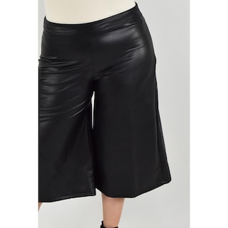 Foto 4 | Foto 4 | Pantalón Culotte Roman Fashion Negro de Vinipiel Tallas Extras para Mujer