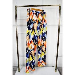Foto 3 | Foto 3 | Pantalon De Satín Plisado Roman Fashion /tallas Extras, 2331 (amarillo Estampado) Amarillo