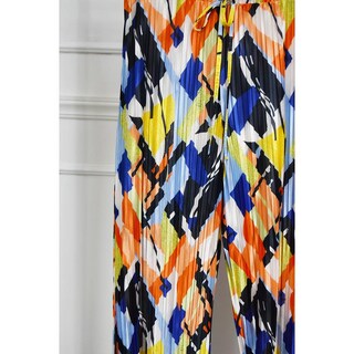 Foto 4 | Foto 4 | Pantalon De Satín Plisado Roman Fashion /tallas Extras, 2331 (amarillo Estampado) Amarillo