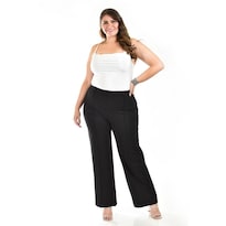 Pantalón Punto Roma Roman Fashion Negro Tallas Extras para Mujer