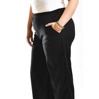 Foto 4 | Foto 4 | Pantalón Pierna Ancha Roman Fashion Negro Tallas Extras para Mujer