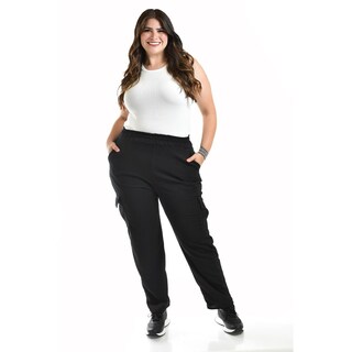 Foto 5 | Foto 5 | Pantalón Cargo Roman Fashion Negro Tallas Extras
