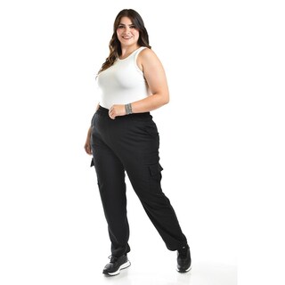 Foto 1 | Foto 1 | Pantalón Cargo Roman Fashion Negro Tallas Extras