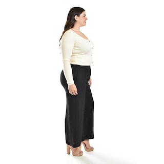 Foto 3 | Foto 3 | Pantalón de Pierna Ancha Roman Fashion Negro Tallas Extras