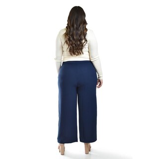 Foto 3 | Foto 3 | Pantalón de Pierna Ancha Roman Fashion 9202 Azul Marino para Mujer