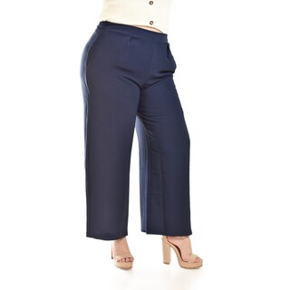 Foto 2 | Foto 2 | Pantalón de Pierna Ancha Roman Fashion 9202 Azul Marino para Mujer