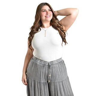 Foto 4 | Foto 4 | Pantalon Estilo Palazzo Roman Fashion /tallas Extras, R42 (gris) Gris