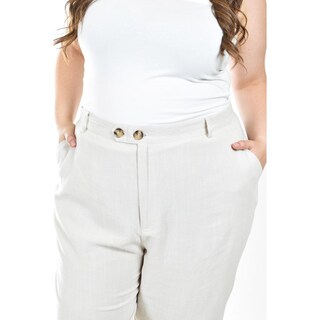 Foto 4 | Foto 4 | Pantalon De Lino De Doble Boton Roman Fashion /tallas Extras, 58749 (beige) Beige