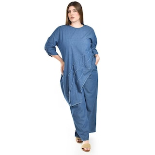 Foto 5 | Foto 5 | Set Denim Con Diseño Asimetrico Roman Fashion /tallas Extras, 0050 (dark) Azul Oscuro