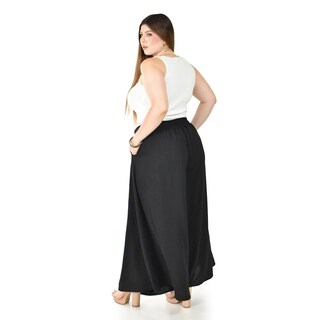 Foto 4 | Foto 4 | Pantalón Tipo Palazzo Roman Fashion Negro para Mujer