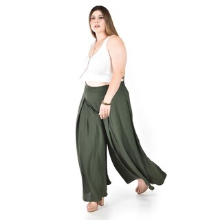 Foto 2 | Foto 2 | Pantalón Tipo Palazzo Roman Fashion Verde para Mujer