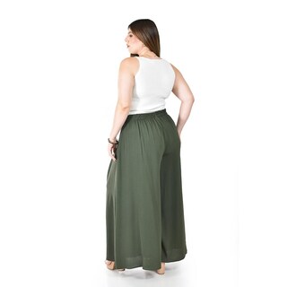 Foto 3 | Foto 3 | Pantalón Tipo Palazzo Roman Fashion Verde para Mujer