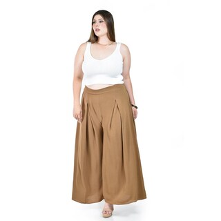 Foto 1 | Foto 1 | Pantalón Tipo Palazzo Roman Fashion Café para Mujer