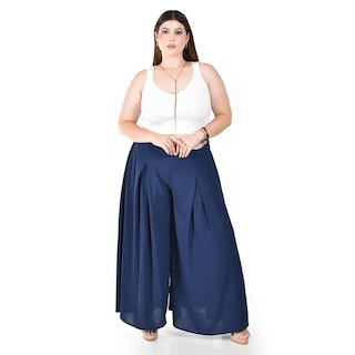Foto 1 | Foto 1 | Pantalon Tipo Palazzo Roman Fashion Azul Marino para Mujer