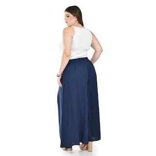 Foto 3 | Foto 3 | Pantalon Tipo Palazzo Roman Fashion Azul Marino para Mujer