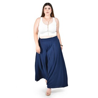 Foto 4 | Foto 4 | Pantalon Tipo Palazzo Roman Fashion Azul Marino para Mujer