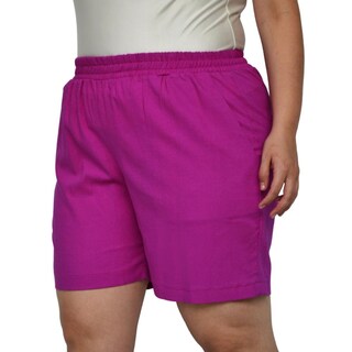 Foto 5 | Foto 5 | Short de Lino Roman Fashion Talla Extra 7179 color Magenta