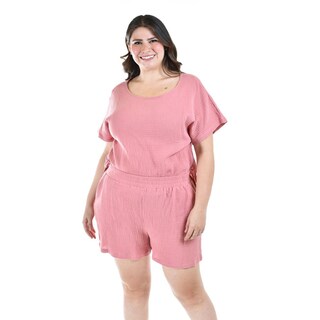 Foto 5 | Foto 5 | Set de Algodón Roman Fashion Rosa Tallas Extras para Mujer 2 Piezas