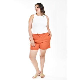 Foto 5 | Foto 5 | Short De Lino Con Bolsillos Roman Fashion /tallas Extras, 021 (ladrillo) Naranja Oscuro
