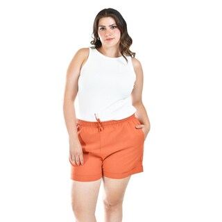 Foto 1 | Foto 1 | Short De Lino Con Bolsillos Roman Fashion /tallas Extras, 021 (ladrillo) Naranja Oscuro