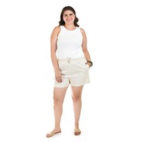 Short De Lino Con Bolsillos Roman Fashion /tallas Extras, 021 (arena) Beige