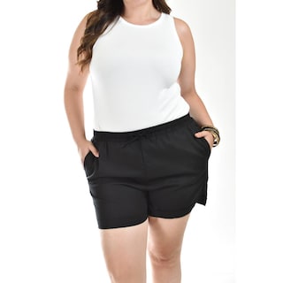 Foto 4 | Foto 4 | Short De Lino Con Bolsillos Roman Fashion /tallas Extras, 021 (negro) Negro