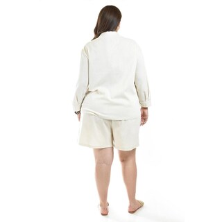 Foto 3 | Foto 3 | Set de Lino Camisa y Short Roman Fashion Tallas Extras Beige