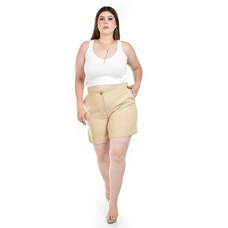 Foto 1 | Foto 1 | Short de Lino Roman Fashion Beige para Mujer