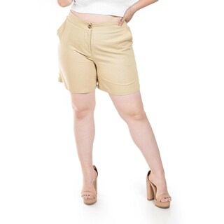 Foto 4 | Foto 4 | Short de Lino Roman Fashion Beige para Mujer