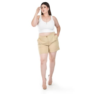 Foto 5 | Foto 5 | Short de Lino Roman Fashion Beige para Mujer