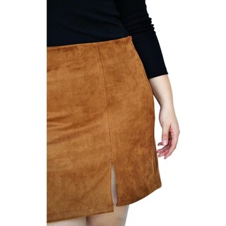 Foto 4 | Foto 4 | Falda De Gamuza Roman Fashion tallas Extras 2112 color Marrón