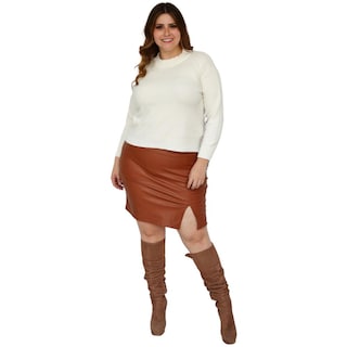 Foto 6 | Foto 6 | Falda Corta Roman Fashion color Marrón