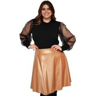 Foto 5 | Foto 5 | Falda Roman Fashion color Dorado Talle Alto