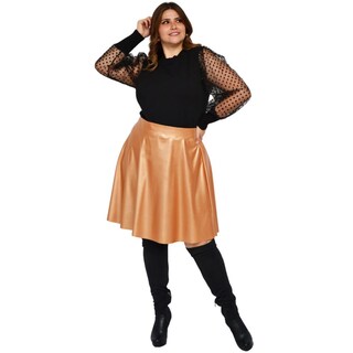Foto 6 | Foto 6 | Falda Roman Fashion color Dorado Talle Alto