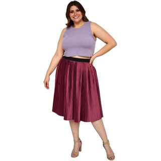 Foto 5 | Foto 5 | Falda Plisada Roman Fashion Tallas Extras 2122 color Púrpura