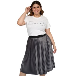 Foto 4 | Foto 4 | Falda Plisada Roman Fashion Tallas Extras 2122 color Gris