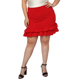 Foto 1 | Foto 1 | Falda Roman Fashion Talla Extra color Rojo para Dama