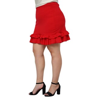 Foto 2 | Foto 2 | Falda Roman Fashion Talla Extra color Rojo para Dama
