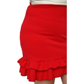 Foto 4 | Foto 4 | Falda Roman Fashion Talla Extra color Rojo para Dama