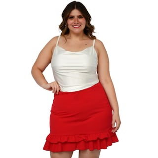 Foto 5 | Foto 5 | Falda Roman Fashion Talla Extra color Rojo para Dama