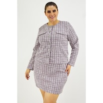 Set Tipo Chanel Roman Fashion Vino Tallas Extras para Mujer