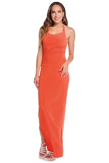 Foto 1 | Foto 1 | Vestido Devendi color Naranja Stretch Formal Largo